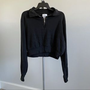 Brandy Melville Cropped Quarterzip Sweater Top